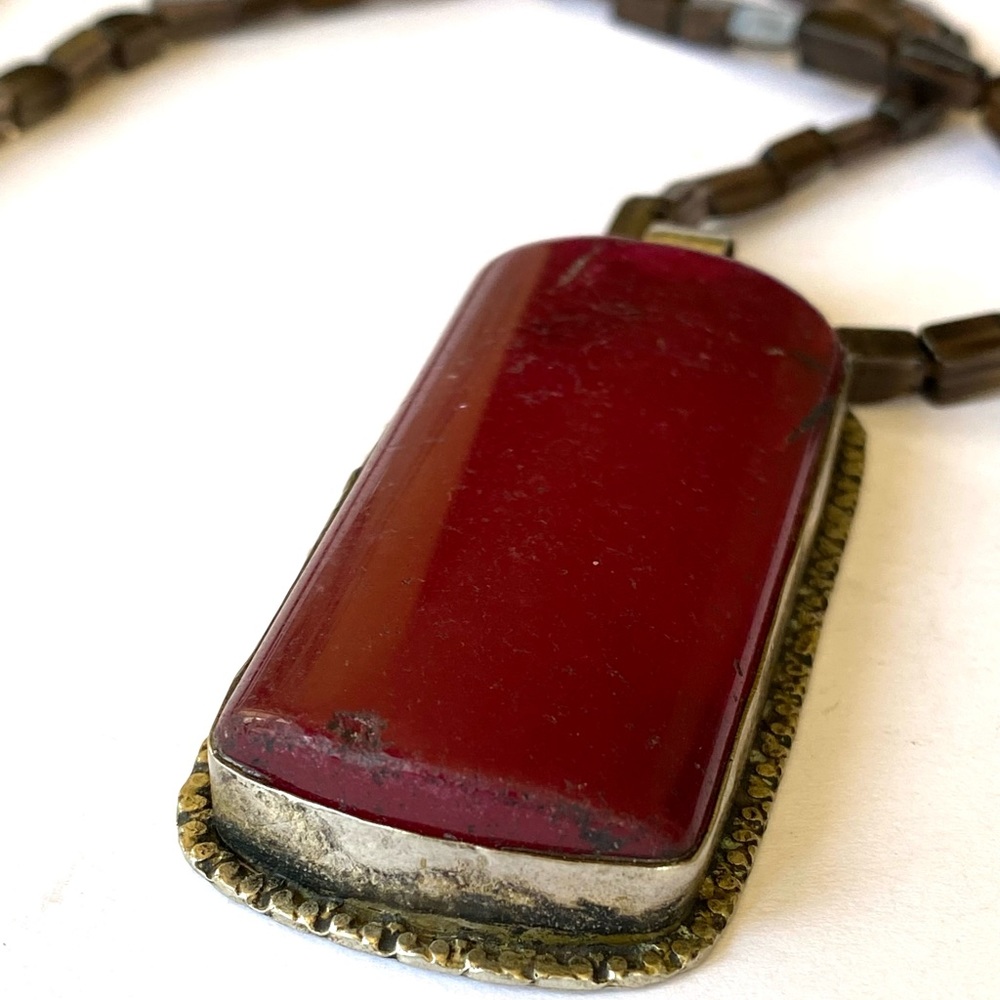 Raspberry Agate Smoky Quartz Necklace - Picture 14 of 16